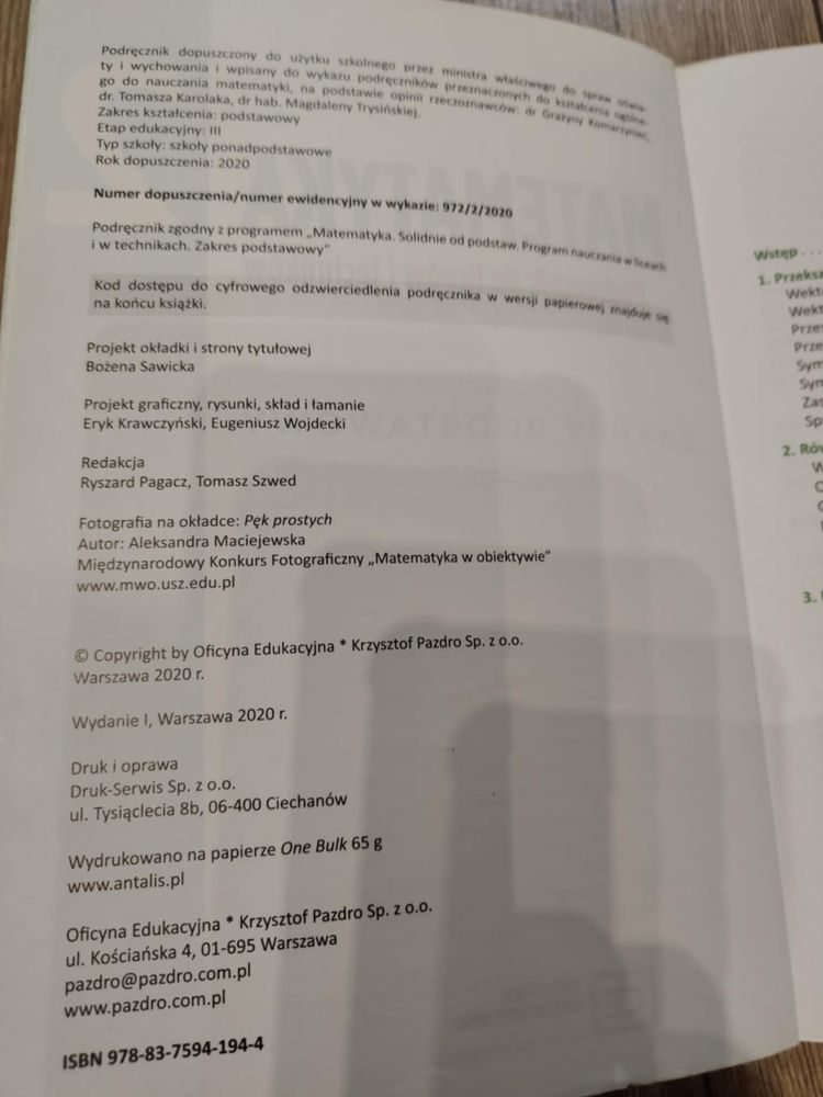 Podręcznik Matematyka 2