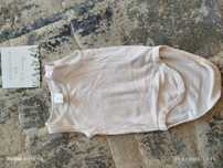 Białe bawełniane prążkowane body bez rękawów H&M 68