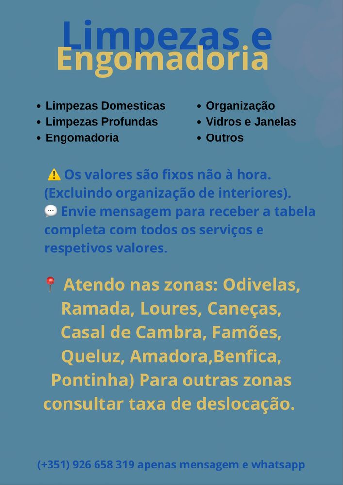 Limpeza e engomadoria