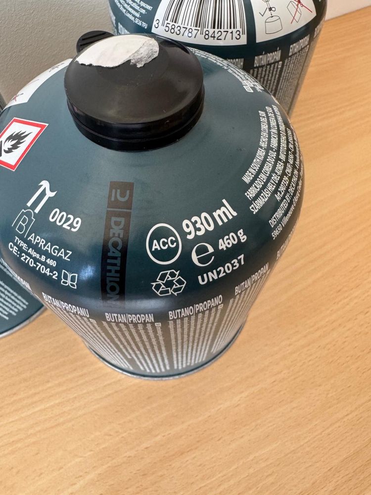 Cartuchos de Gás para Campismo – 460g (930ml) | Novos