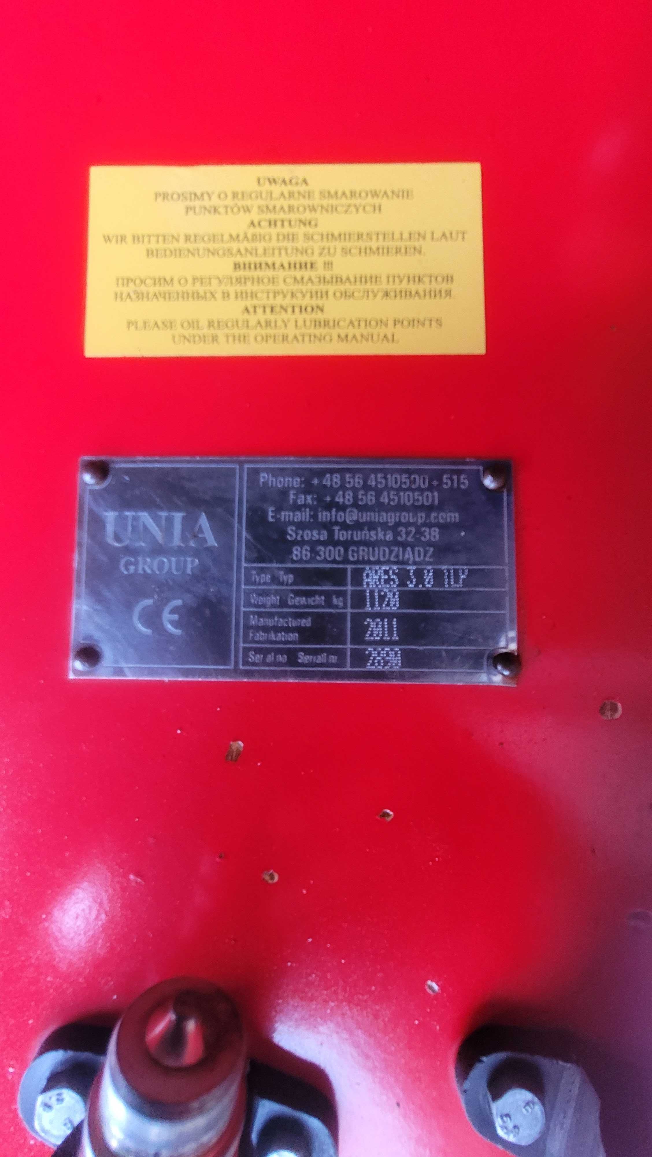 Talerzówka, agregat talerzowy Unia Ares TL 3m, wał packer + hydropak
