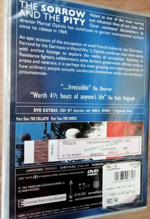 DVD "Tristeza e compaixão", de Marcel Ophüls. Legendas em inglês.