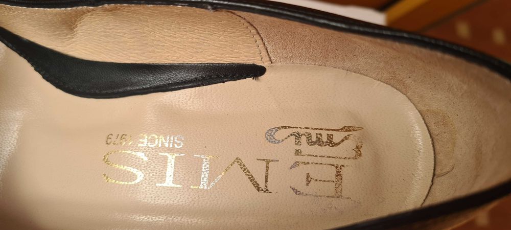 NOWE, klasyczne, czarne czółenka, Emis PL - skóra, roz. 36,