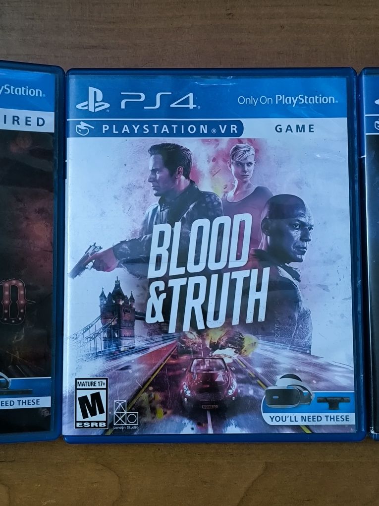 Диски для PSVR1 (Blood and Truth, Until Dawn, PS VR Worlds)