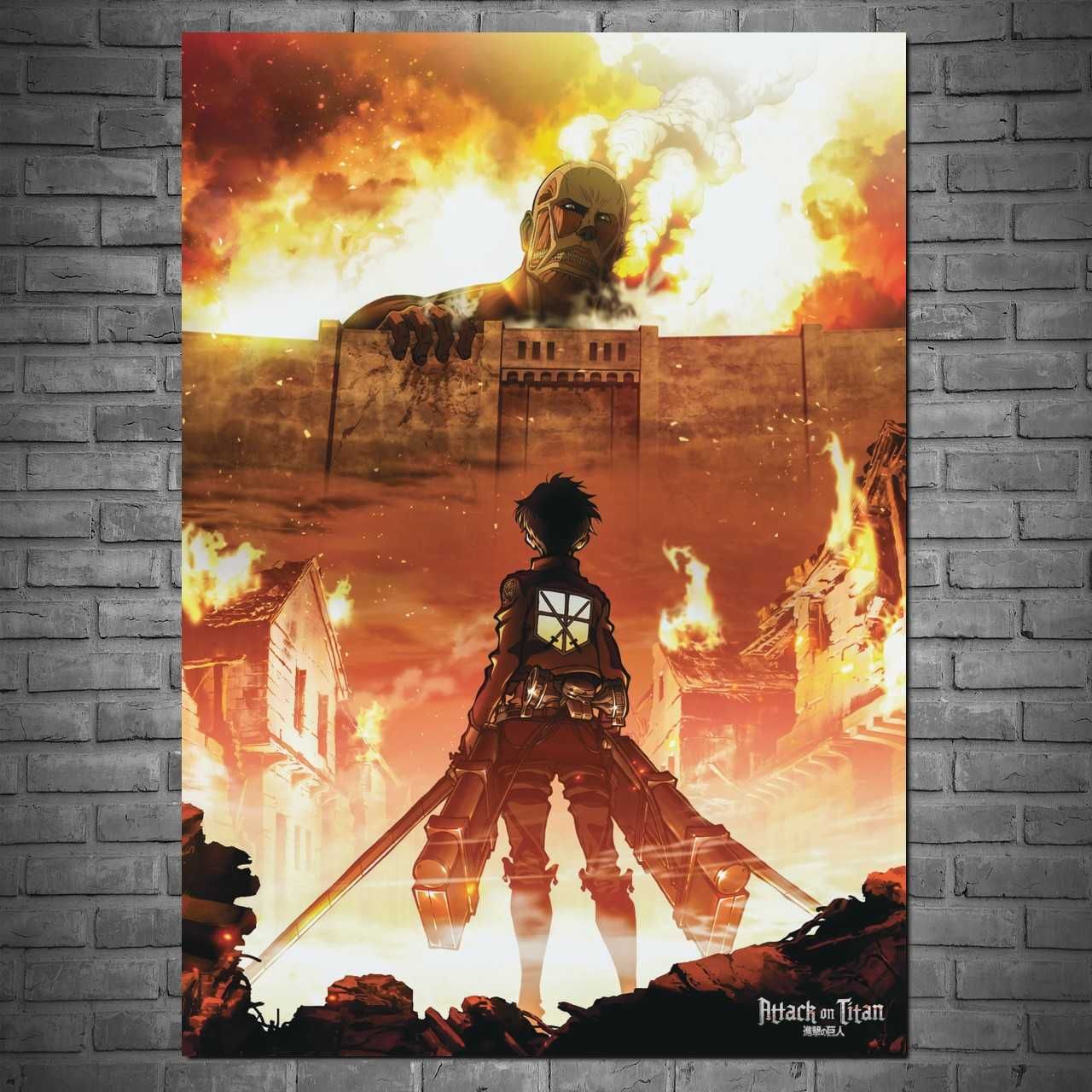 Плакати аніме Атака Титанів Attack on Titans Мікаса Леві Ерен постер
