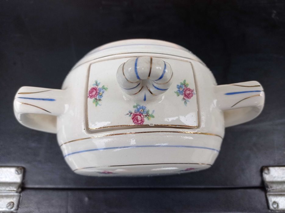 Porcelana, pote com tampa, lembrança de Fatima