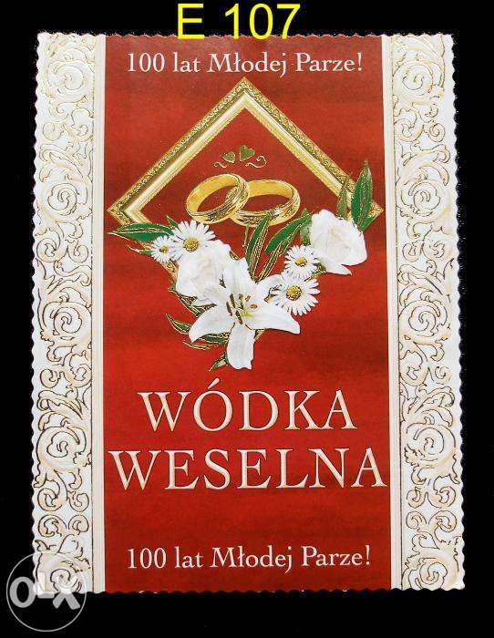 Etykiety na wódkę Weselną 50 szt/ 12zł