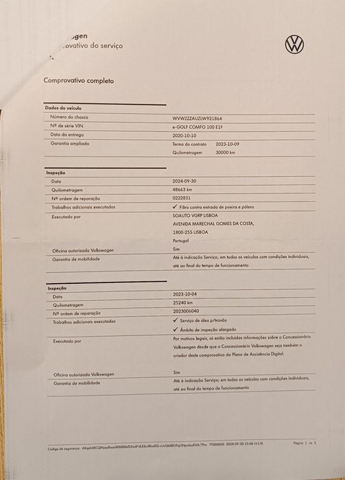 Volkswagen e-golf 7.5 2020