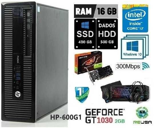 GAMER LOWCOST HP 4Gª (I7)-3.4G|16Gb|SSD+HDD|GT1030-2G|KIT|Wf5G|W11