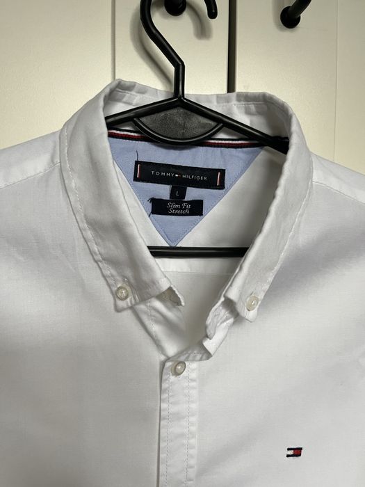 Koszula biała Tommy Hilfiger L slim fit stretch