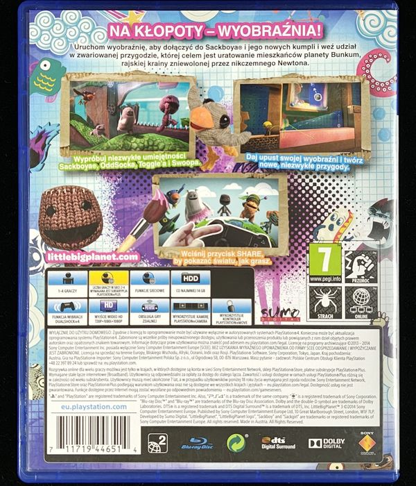 Little Big Planet 3 PL Dubbing na PS4 i PS5 po polsku LBP BDB stan