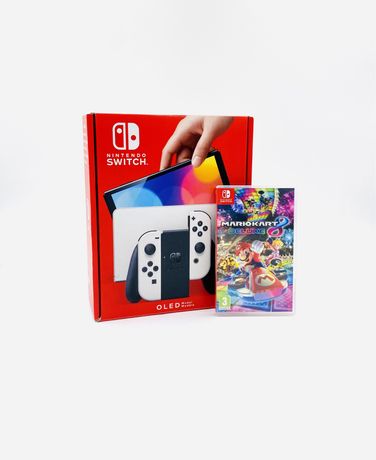 Nintendo Switch OLED Biały  + Mario Kart 8 Deluxe