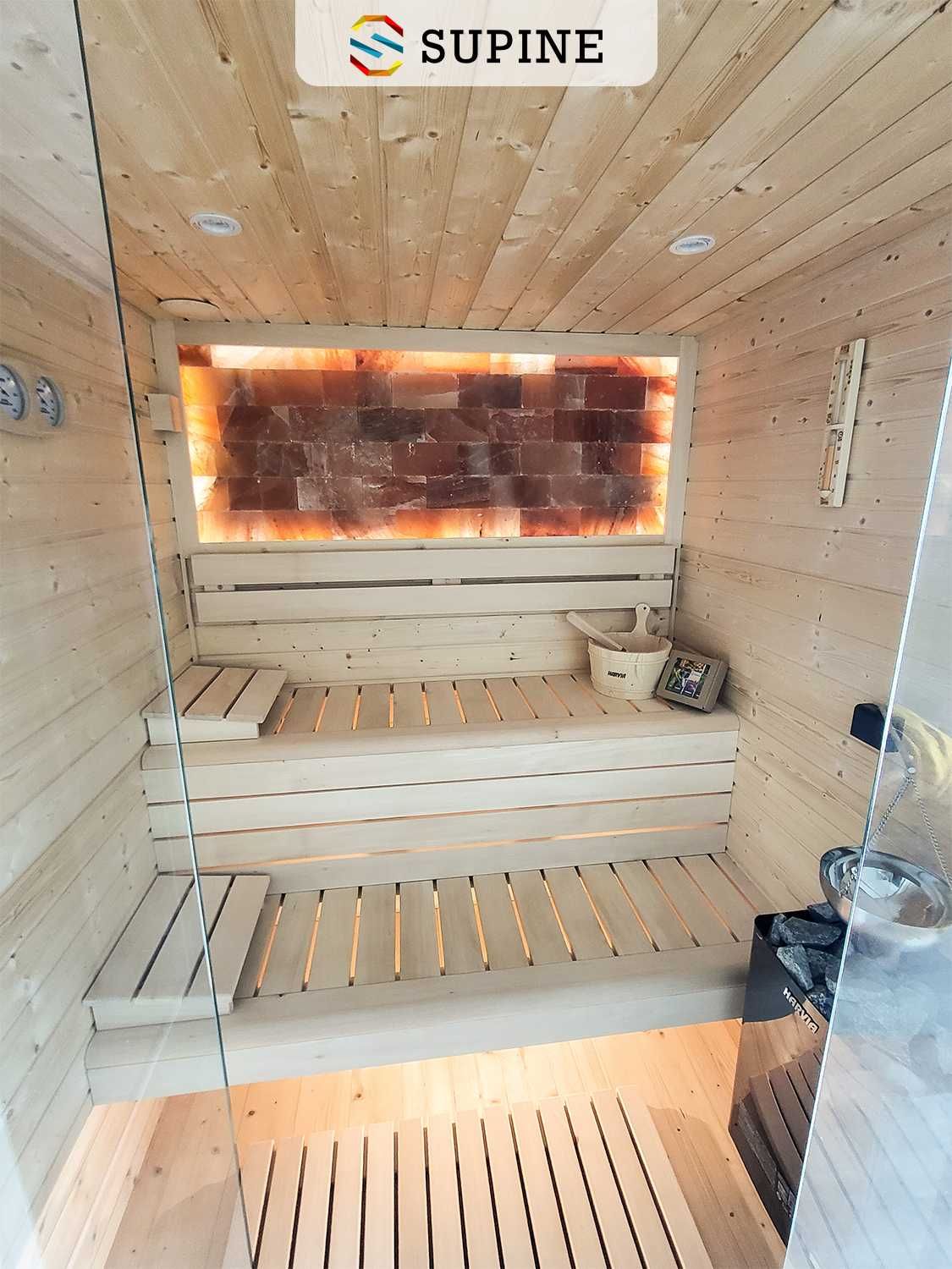 Sauna domowa fińska sucha podczerwień combi, panel solny