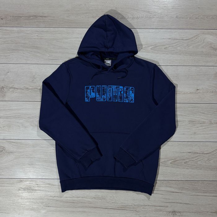 Темно Синя Кофта Худі Пума PUMA Essential Big Logo, Розмір M, Оригінал