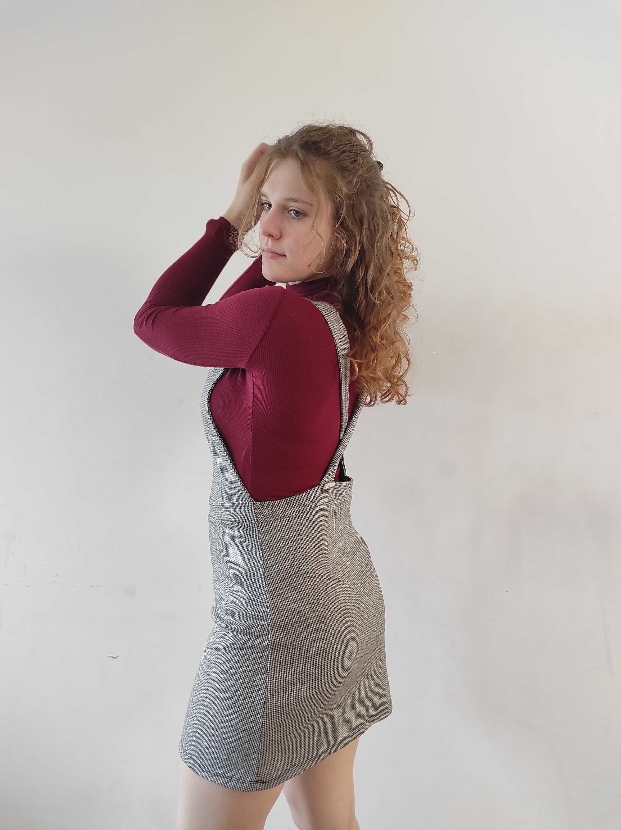Szara sukienka we wzór damska cropp M
