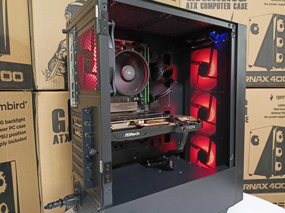 Nowy Komputer Gamingowy Ryzen 3600 1TB 16GB RX 7600 8GB FV23 Gwarancja