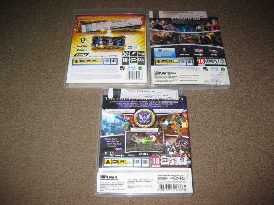 3 Jogos da Saga "Saints Row" para a Playstation 3/Completos!