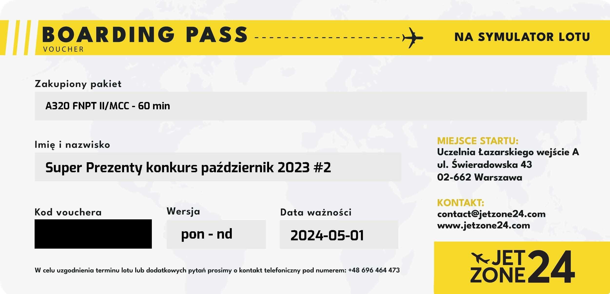 Voucher na symulator lotu A320 - 60 min (Warszawa)