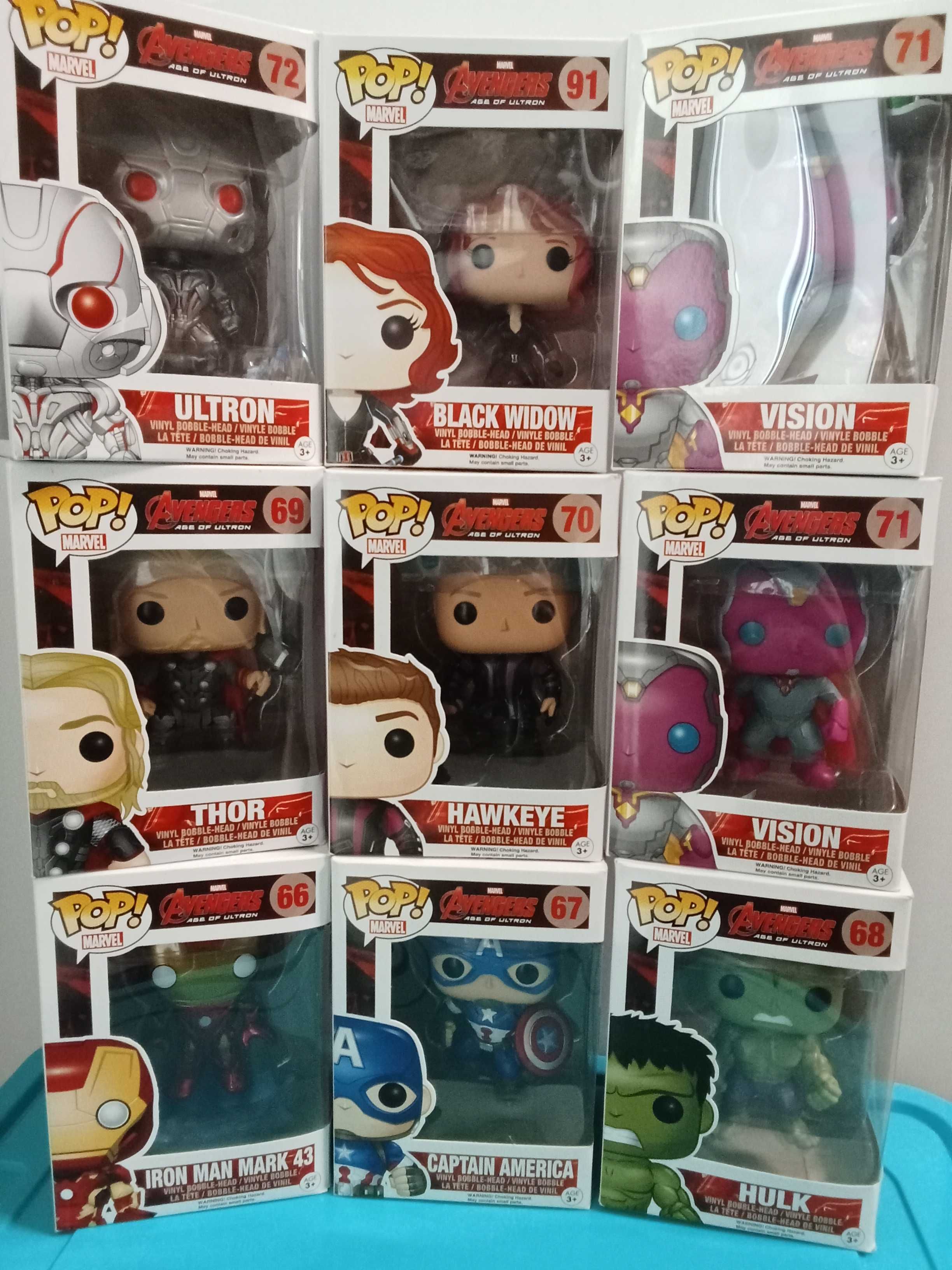 Funko POP Avengers Marvel Vision Hulk Thor Ultron Black Widow Мстители