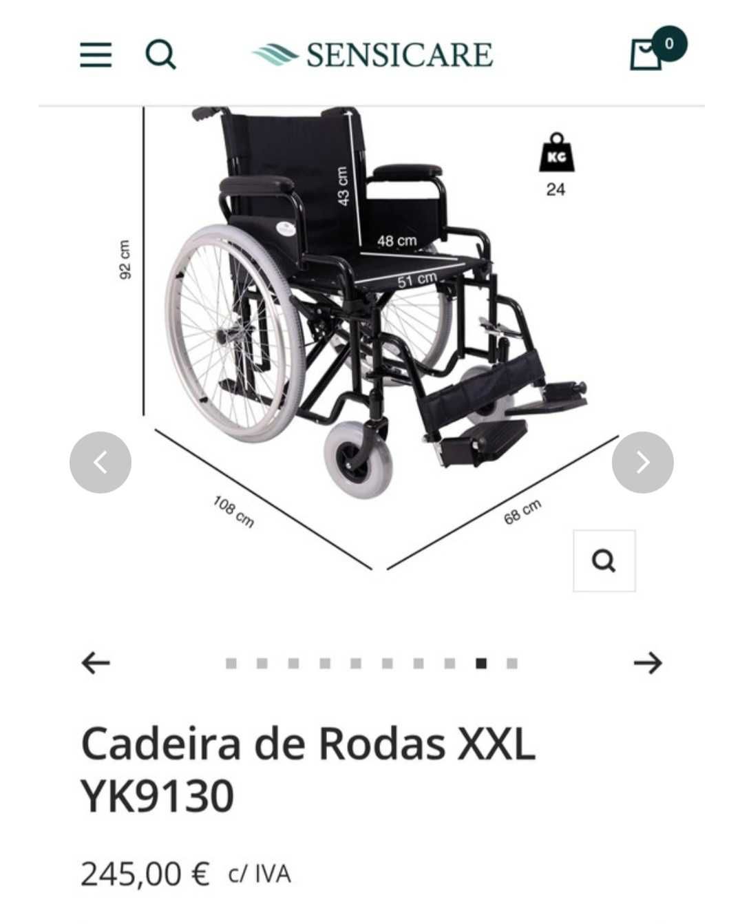 Cadeira de rodas para pessoas  até 150kg