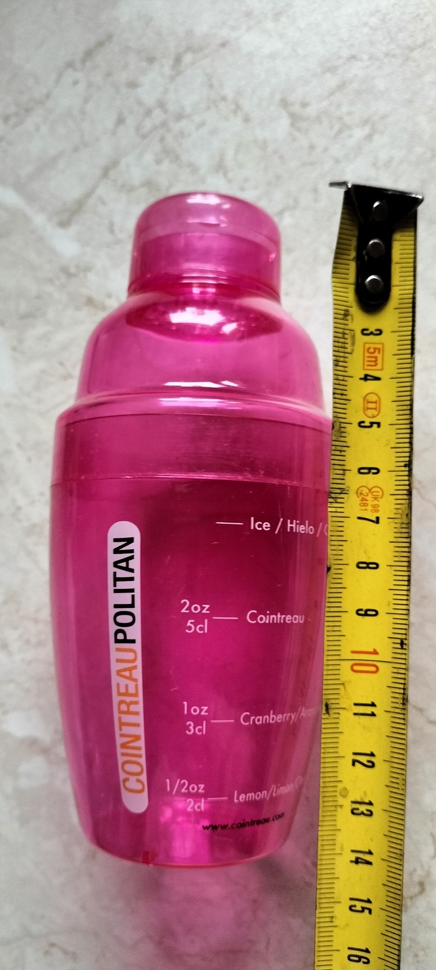 Shaker do drinków napojów Cointreau Cointreaupolitan różowy PVC