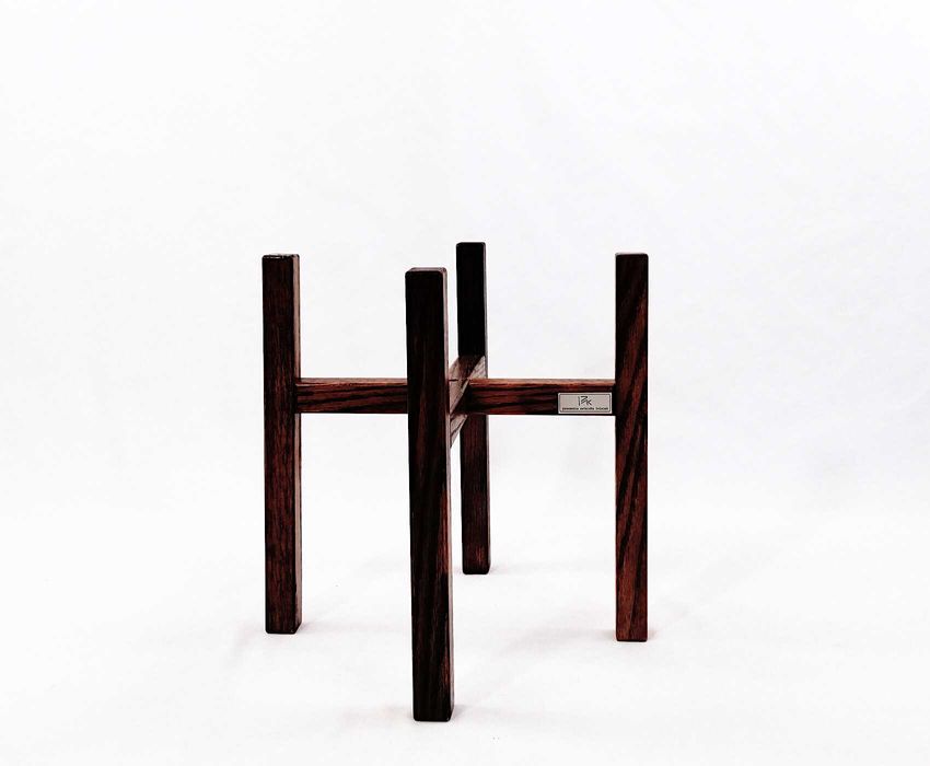 Kwietnik na nóżkach drewniany Stojak pod kwiaty dąb brąz 25/h30