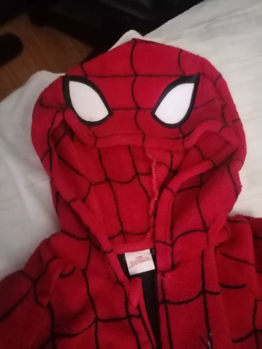 Fato Pijama Spiderman com Capuz Máscara