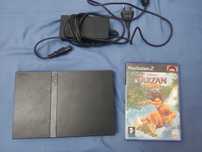 PS 2 slim preta com carregador