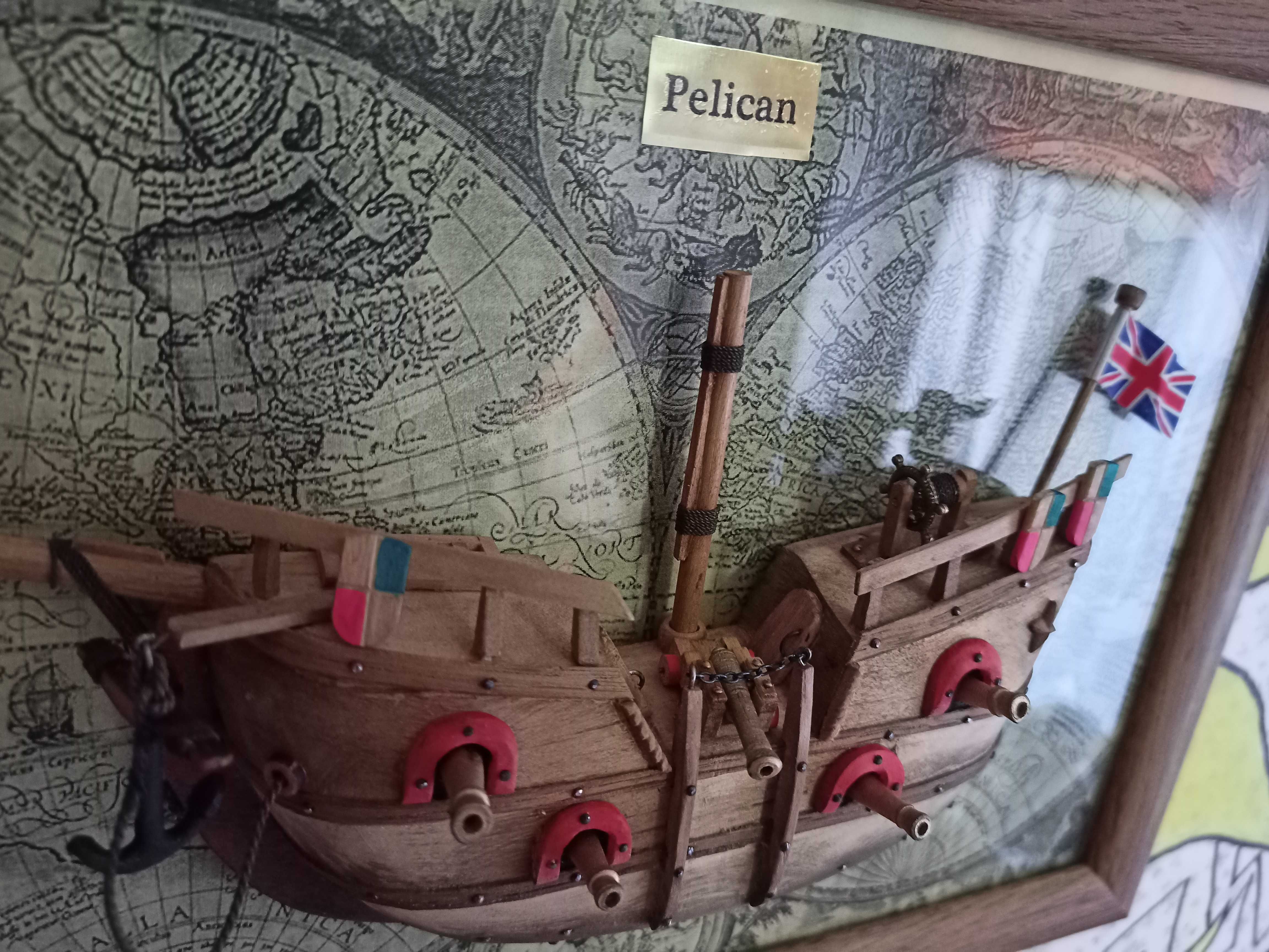 Деревянная полумодель парусника на стену – HMS "Pelican"