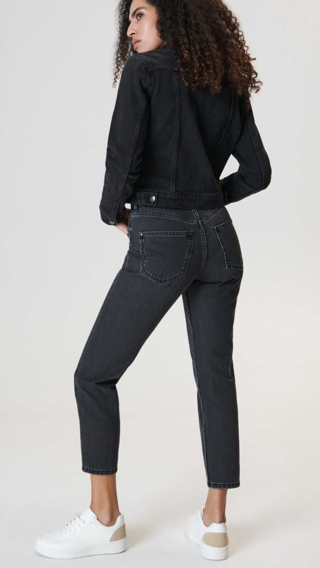 Spodnie jeansowe mom fit Sinsay czarne 40