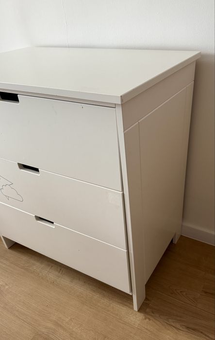 Komoda ikea biała 3 szuflady stabilna hemnes