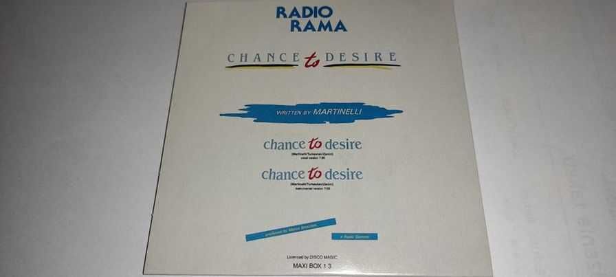 Radiorama - Chance To Desire (Original Maxi-Singiel Black CD) ZYX