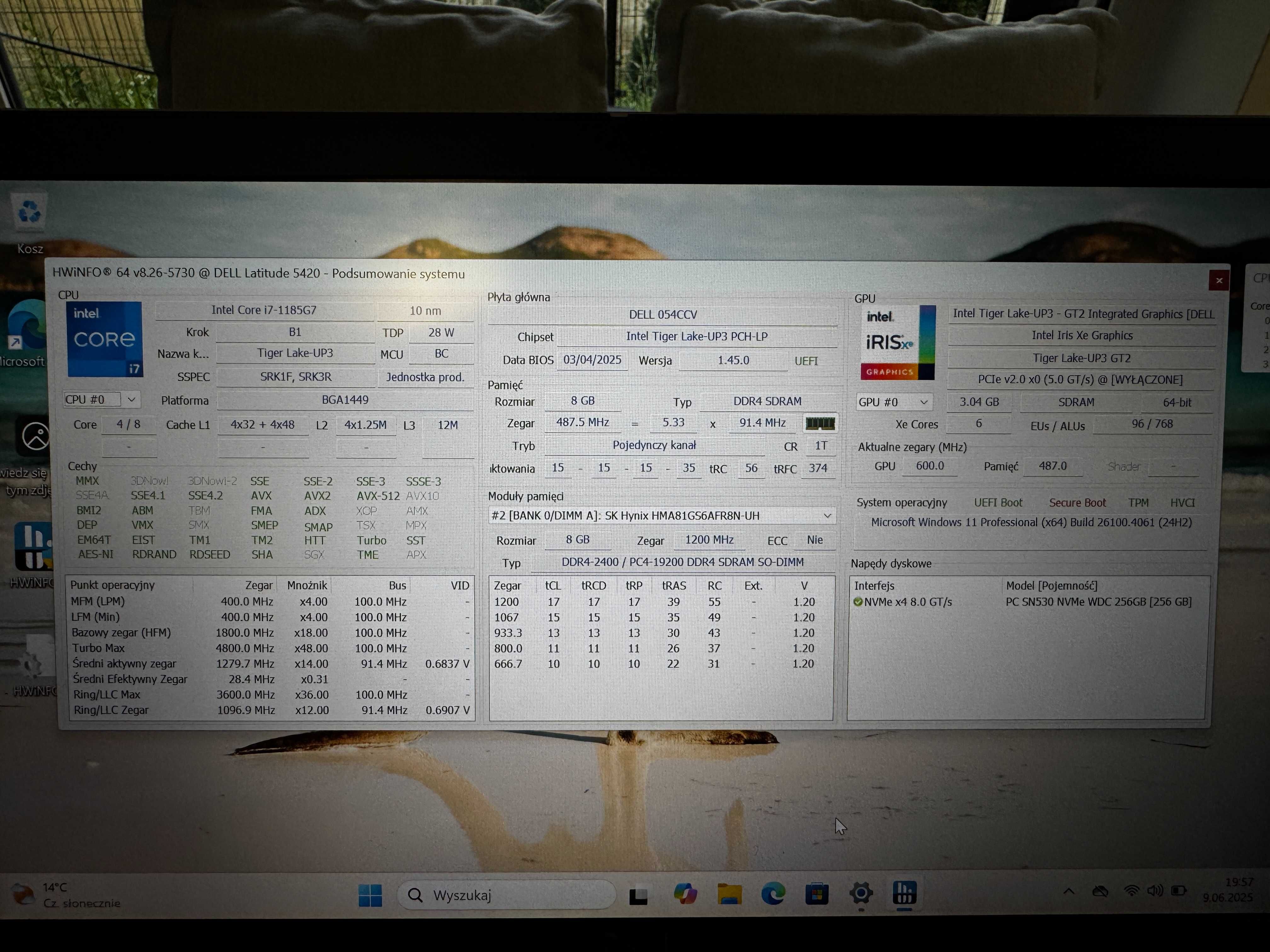 Laptop Dell Latitude 5420/i7-1185G7/8GB DDR4 2400 MHz/256GB SSD M.2