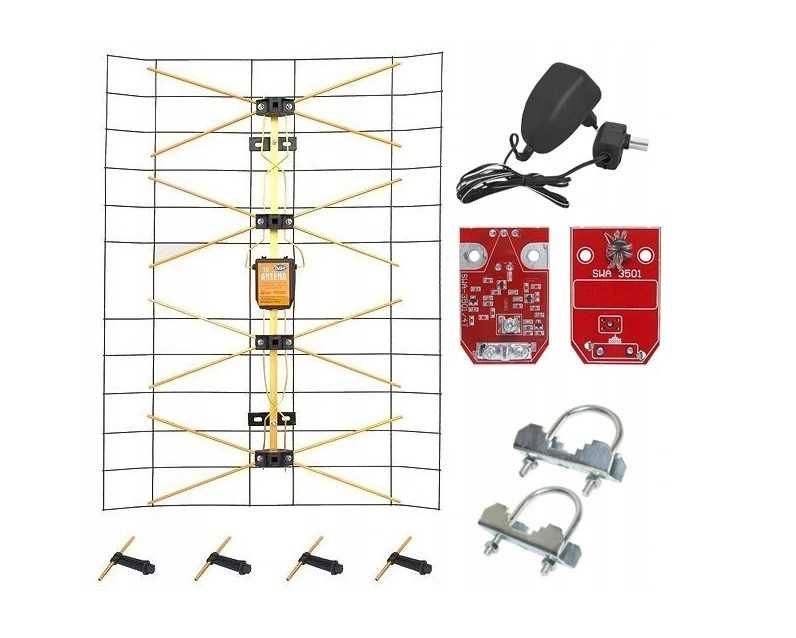 Polska MOCNA antena TV siatkówka siatkowa DVB-T MUX8