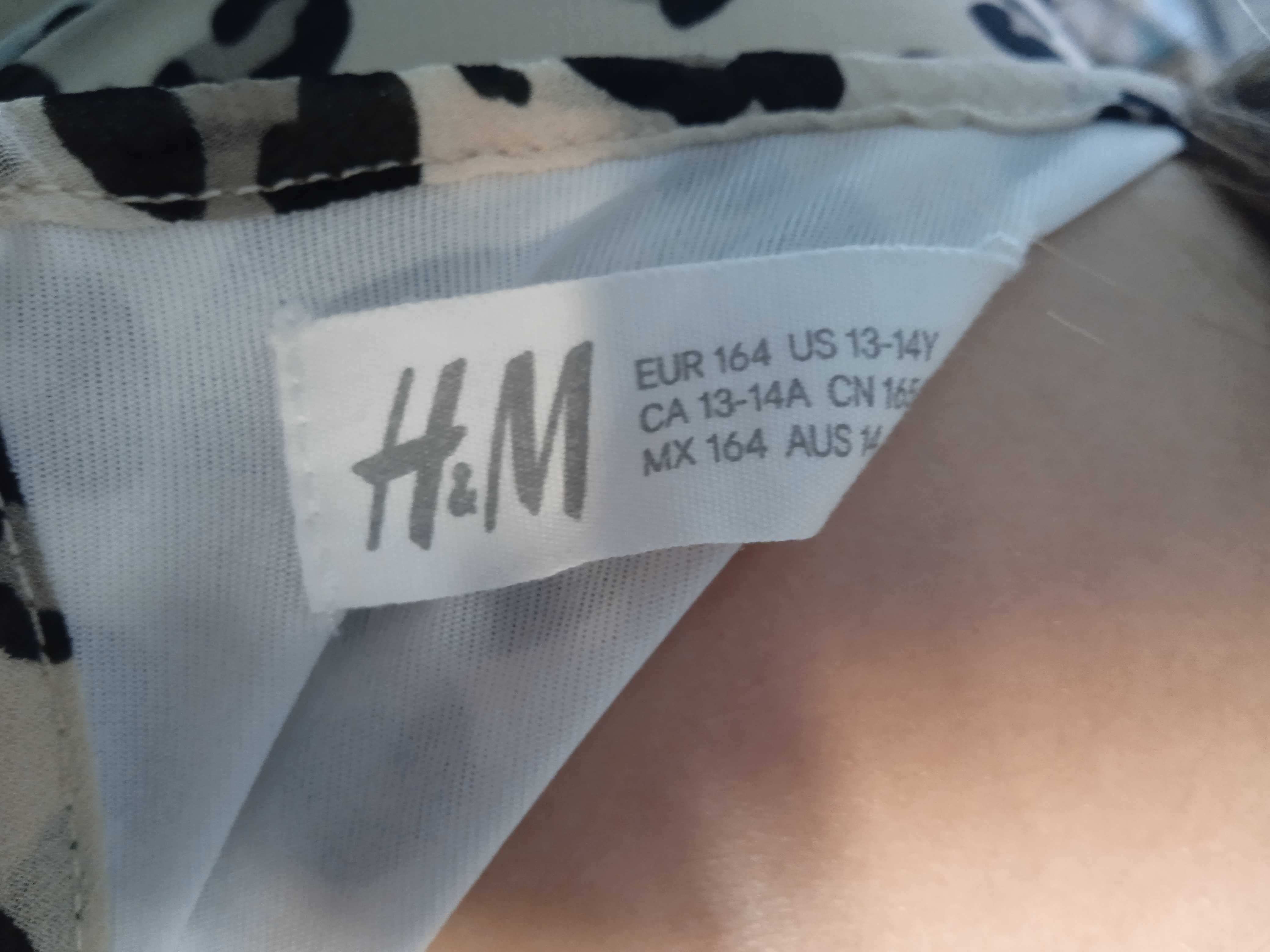 Sukienka letnia panterka H&M 13-14 lat 164 cm lekka zwiewna