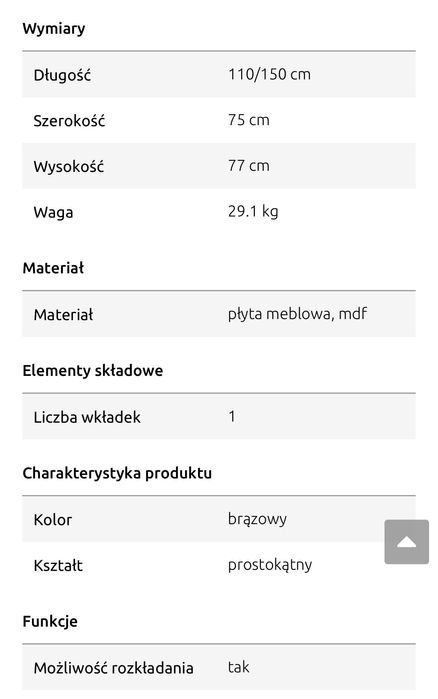 Stół rokladany kolor wenge