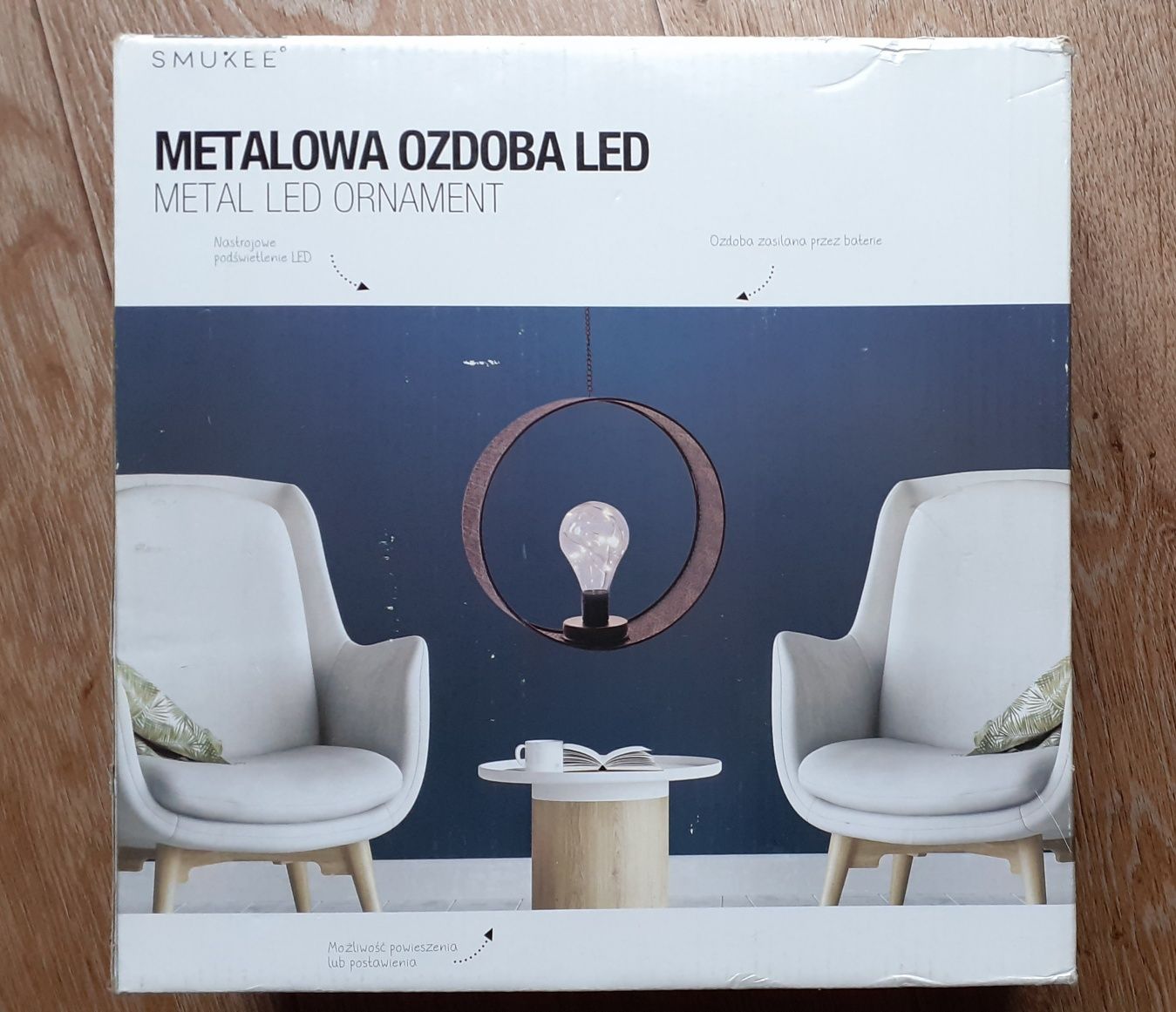 Metalowa ozdoba led. Nowa