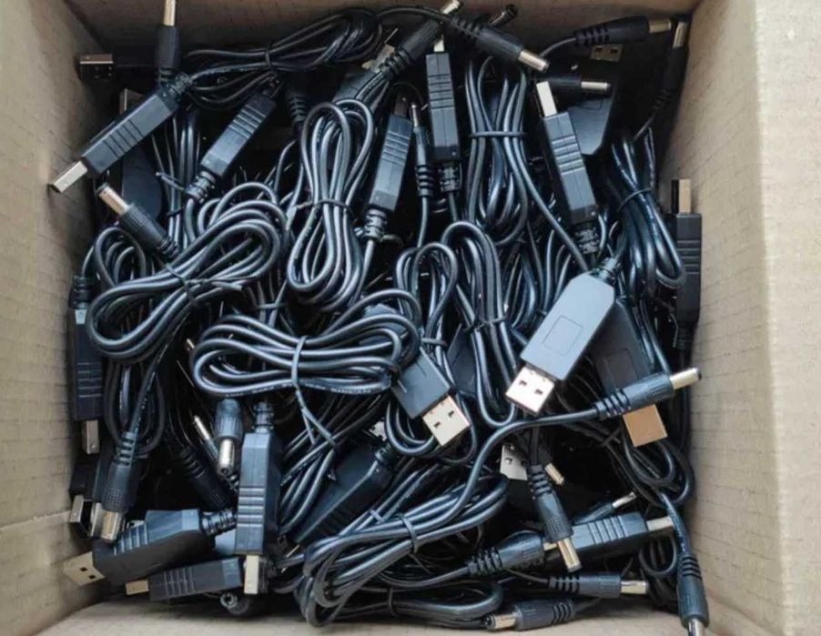 Комплект из 2-х кабелей для роутера от повербанка на 9V и 12V