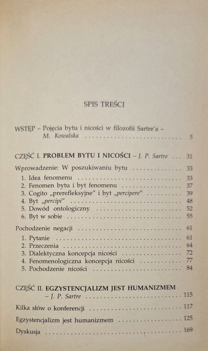 Problem bytu i nicości. Egzystencjalizm jest humanizmem, Sartre