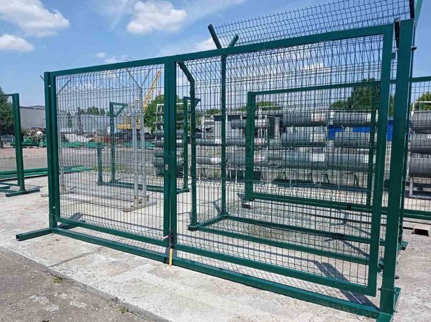 Сетка забор секция/евро ворота зеленый/Огородження сітка паркан