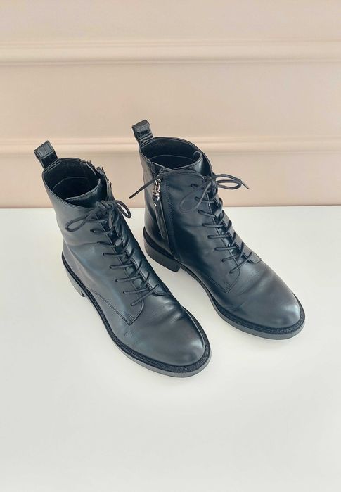 Кожаные ботинки Sam Edelman Nina combat boot на шнурках и молнии