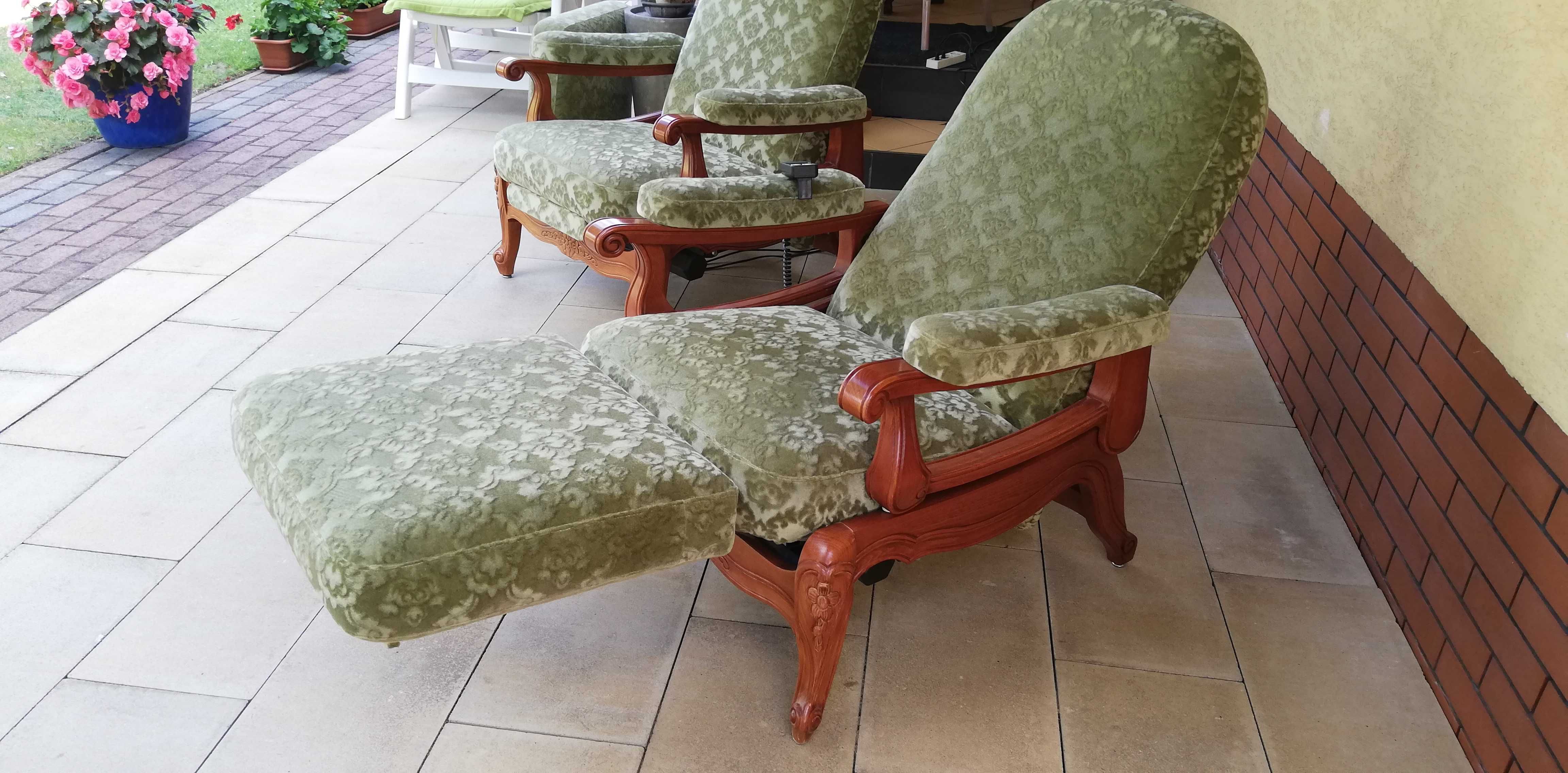 fotel stylowy relaks ludwik zielony seniora wypoczynek fotele ludwikow