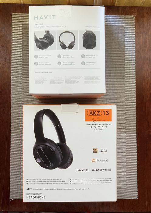 Наушники беспроводные Havit H605BT и Akz 13
