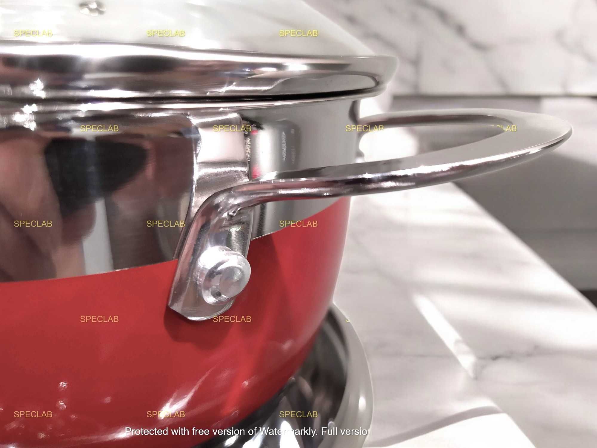 Komplet garnków HOFFNER HF-9969 RED. Gaz, indukcja, halogen