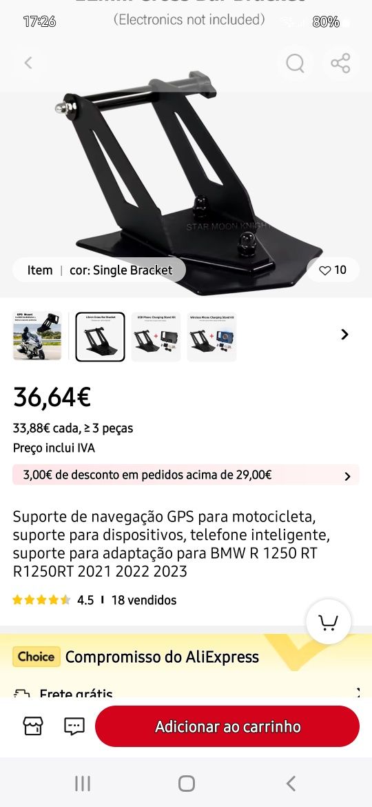 Suporte especifico moto BMW RT