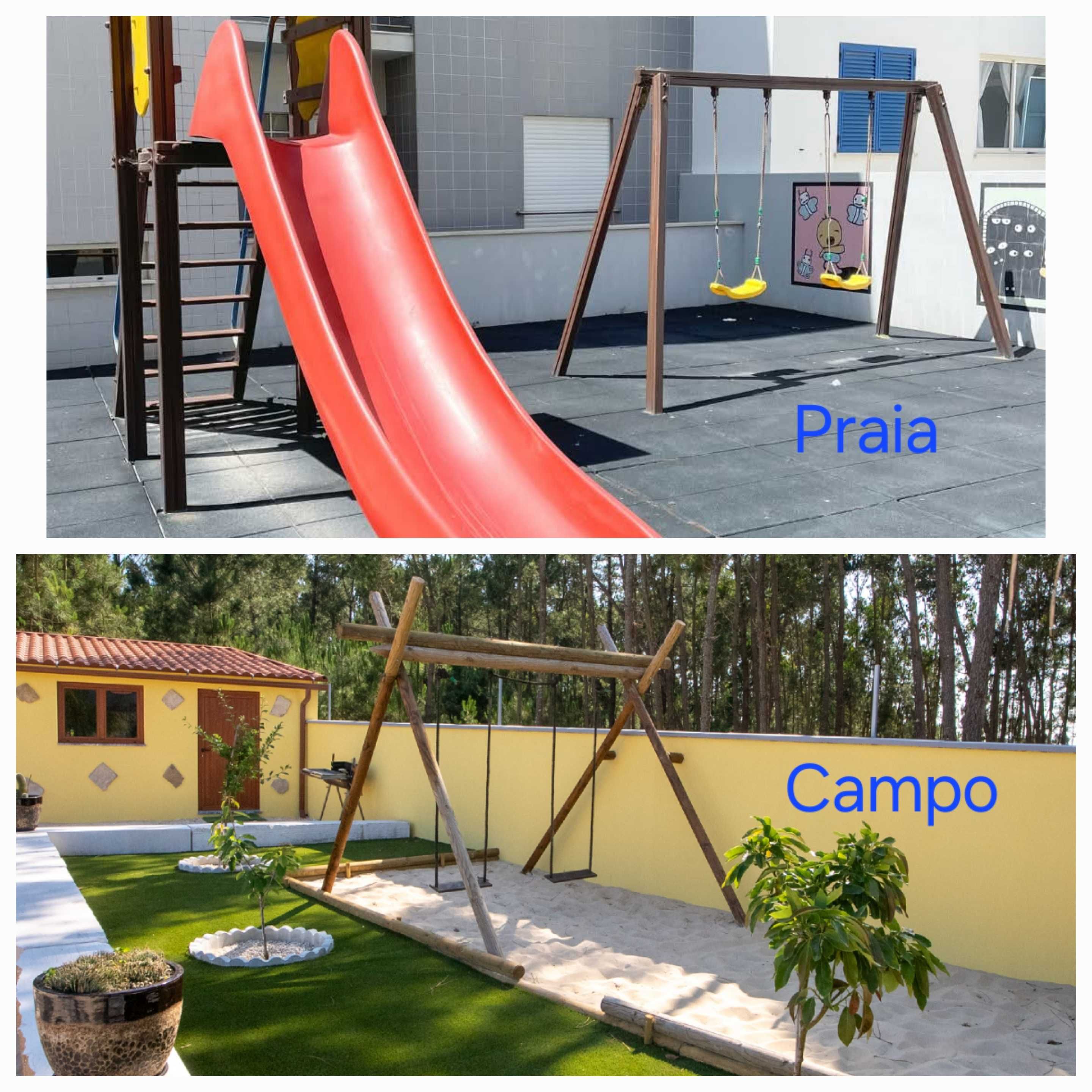 T2 Vista mar ou  Campo com piscina privada a 7 min de carro da Praia