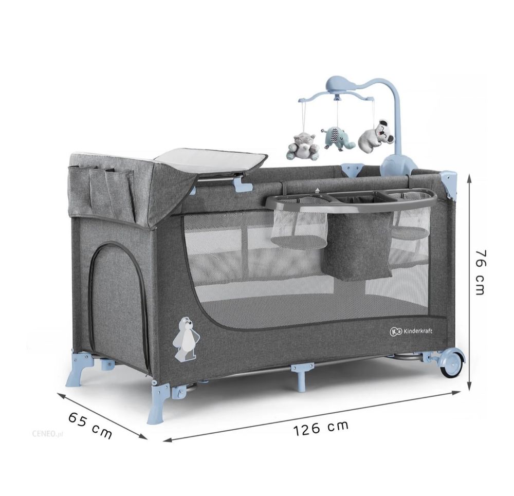 Łóżeczko turystyczne kinderkraft + materac. Stan bdb !