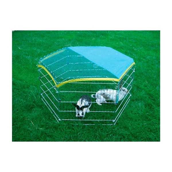 Parque Hexagonal com Porta para animais – Com Proteção de Rede e Sol