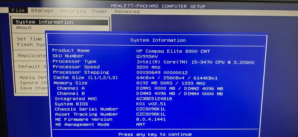Torre i5 - 3470 CPU  3.2 GHz  8GB