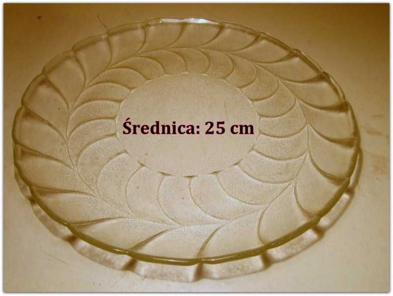 Talerzyki deserowe 15 cm SZKŁO PRASOWANE Ząbkowice